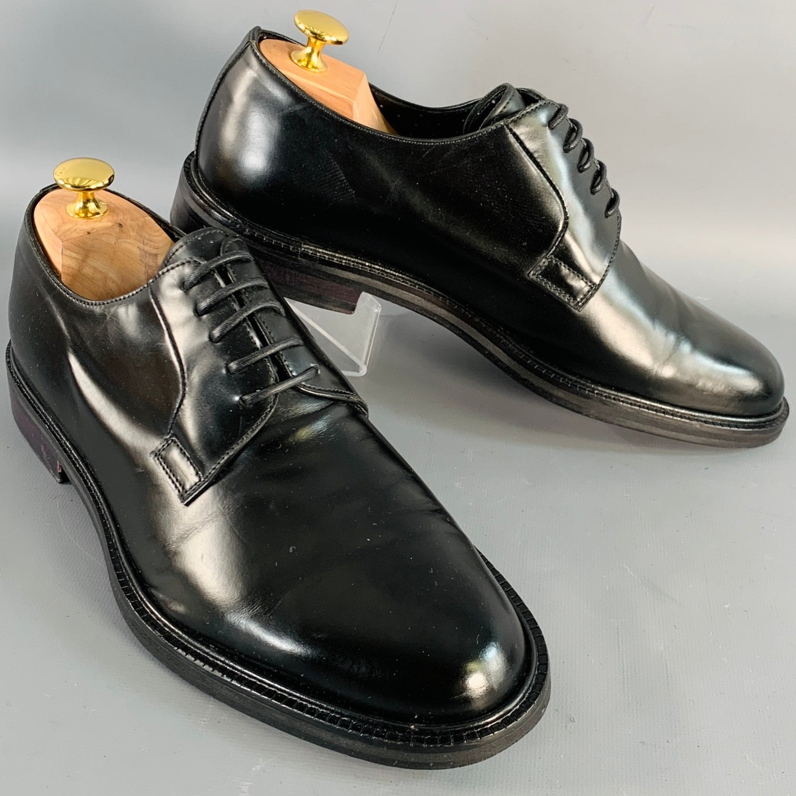 Givenchy Size 8 Black Leather Derby Lace-Up Shoes